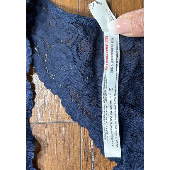 NWOT Intimately FREE PEOPLE Lace Bralette Bra Small Dark Gray Galloon Racerback - Picture 7 of 8